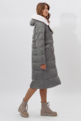 Купить Пальто утепленное женское зимние серого цвета 112268Sr, фото 9
