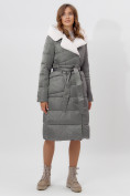 Купить Пальто утепленное женское зимние серого цвета 112268Sr