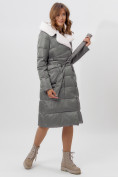 Купить Пальто утепленное женское зимние серого цвета 112268Sr, фото 2