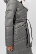 Купить Пальто утепленное женское зимние серого цвета 112268Sr, фото 4