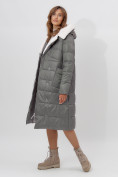 Купить Пальто утепленное женское зимние серого цвета 112268Sr, фото 13