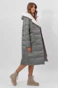 Купить Пальто утепленное женское зимние серого цвета 112268Sr, фото 14