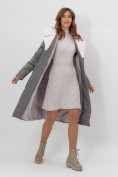 Купить Пальто утепленное женское зимние серого цвета 112268Sr, фото 11