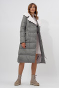 Купить Пальто утепленное женское зимние серого цвета 112268Sr, фото 18
