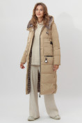 Купить Пальто утепленное двухстороннее женское бежевого цвета 112272B