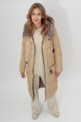 Купить Пальто утепленное двухстороннее женское бежевого цвета 112272B, фото 12