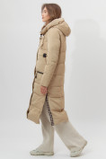 Купить Пальто утепленное двухстороннее женское бежевого цвета 112272B, фото 15