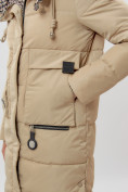 Купить Пальто утепленное двухстороннее женское бежевого цвета 112272B, фото 18