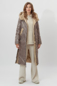 Купить Пальто утепленное двухстороннее женское бежевого цвета 112272B, фото 6