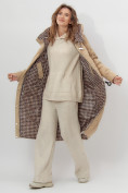 Купить Пальто утепленное двухстороннее женское бежевого цвета 112272B, фото 9