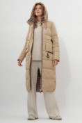 Купить Пальто утепленное двухстороннее женское бежевого цвета 112272B, фото 11