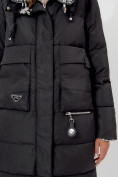 Купить Пальто утепленное двухстороннее женское черного цвета 112272Ch, фото 13