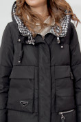Купить Пальто утепленное двухстороннее женское черного цвета 112272Ch, фото 14