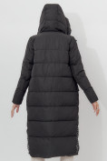Купить Пальто утепленное двухстороннее женское черного цвета 112272Ch, фото 6