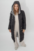 Купить Пальто утепленное двухстороннее женское черного цвета 112272Ch, фото 12
