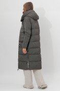 Купить Пальто утепленное двухстороннее женское темно-зеленого цвета 112272TZ, фото 5