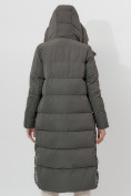 Купить Пальто утепленное двухстороннее женское темно-зеленого цвета 112272TZ, фото 6