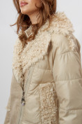 Купить Дубленка женская зимняя авиатор из овчины бежевого цвета 112283B, фото 10