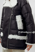Купить Дубленка женская зимняя авиатор из овчины черного цвета 112283Ch, фото 8