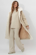 Купить Пальто утепленное женское зимние бежевого цвета 112288B, фото 4