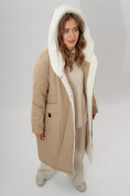 Купить Пальто утепленное женское зимние горчичного цвета 112288G, фото 14