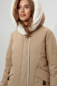 Купить Пальто утепленное женское зимние горчичного цвета 112288G, фото 5
