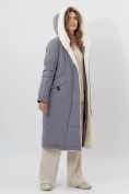 Купить Пальто утепленное женское зимние серого цвета 112288Sr, фото 3