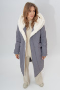 Купить Пальто утепленное женское зимние серого цвета 112288Sr, фото 7