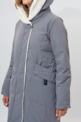 Купить Пальто утепленное женское зимние серого цвета 112288Sr, фото 11