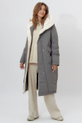 Купить Пальто утепленное женское зимние темно-серого цвета 112288TC, фото 2