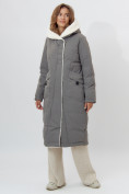 Купить Пальто утепленное женское зимние темно-серого цвета 112288TC