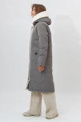 Купить Пальто утепленное женское зимние темно-серого цвета 112288TC, фото 10