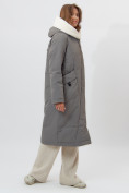 Купить Пальто утепленное женское зимние темно-серого цвета 112288TC, фото 11