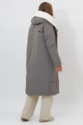Купить Пальто утепленное женское зимние темно-серого цвета 112288TC, фото 5