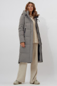 Купить Пальто утепленное женское зимние бирюзового цвета 113135Br, фото 11