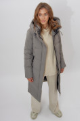 Купить Пальто утепленное женское зимние бирюзового цвета 113135Br, фото 12