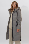 Купить Пальто утепленное женское зимние бирюзового цвета 113135Br, фото 19