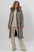 Купить Пальто утепленное женское зимние бирюзового цвета 113135Br, фото 20