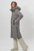 Купить Пальто утепленное женское зимние бирюзового цвета 113135Br, фото 4