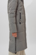 Купить Пальто утепленное женское зимние бирюзового цвета 113135Br, фото 6