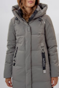 Купить Пальто утепленное женское зимние бирюзового цвета 113135Br, фото 7