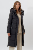Купить Пальто утепленное женское зимние черного цвета 113135Ch, фото 2