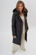 Купить Пальто утепленное женское зимние черного цвета 113135Ch, фото 14