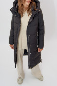 Купить Пальто утепленное женское зимние черного цвета 113135Ch, фото 15