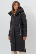 Купить Пальто утепленное женское зимние черного цвета 113135Ch, фото 6