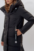 Купить Пальто утепленное женское зимние черного цвета 113135Ch, фото 8