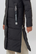 Купить Пальто утепленное женское зимние черного цвета 113135Ch, фото 10