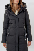 Купить Пальто утепленное женское зимние черного цвета 113135Ch, фото 7