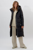 Купить Пальто утепленное женское зимние черного цвета 113135Ch, фото 3