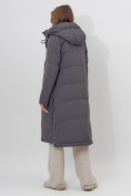 Купить Пальто утепленное женское зимние темно-серого цвета 113135TC, фото 4
